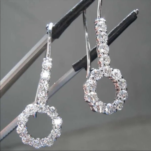 Jewelry - *NEW*Women’s 925 Silver Dangle Drop Hoop Earrings